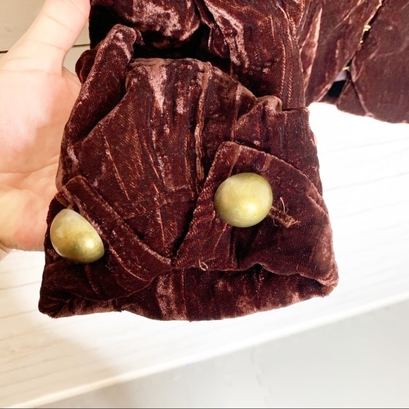 Revolve Nightcap Sgt. Breasted Maroon Velvet Blazer - Picture 8 of 14